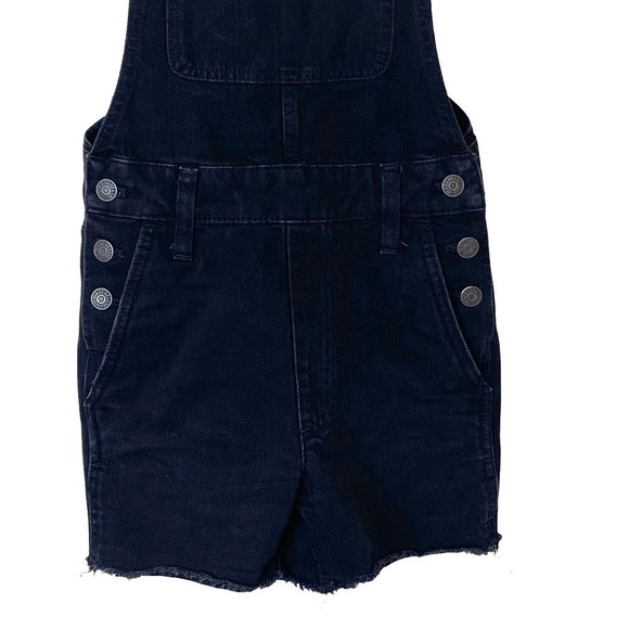 Madewell Adirondack Denim Short Overalls in Washed Black, Size XX-Small - Picture 7 of 12